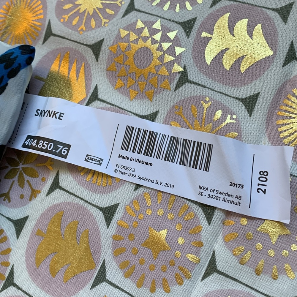 😸IKEA NWT SKYNKE Crazy Blue Cat reusable tote swirling blue felines Warhol-style - Picture 11 of 15